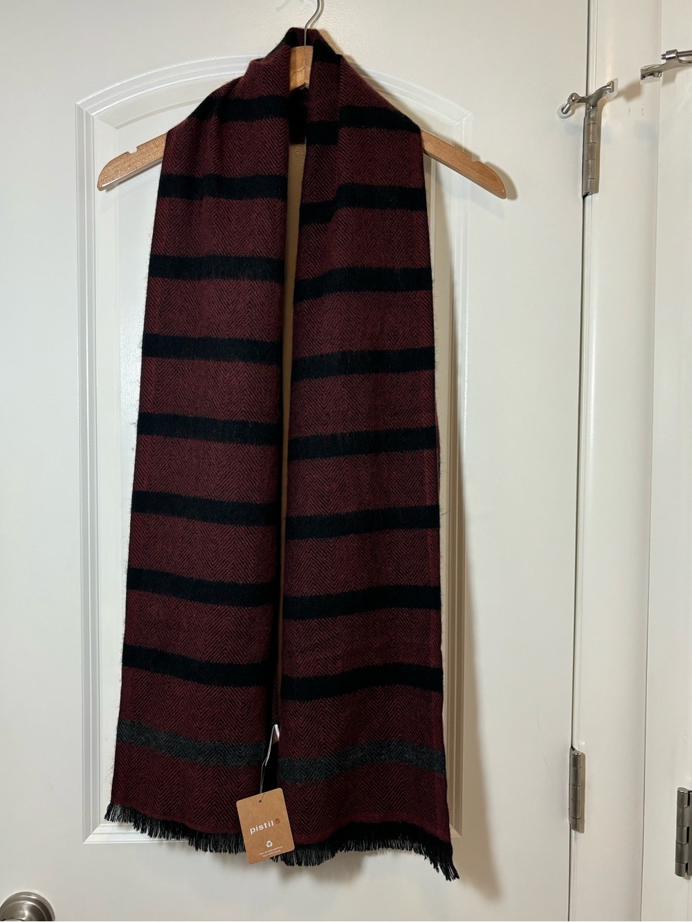 pistil Burgundy and Black Striped Men’s Scarf